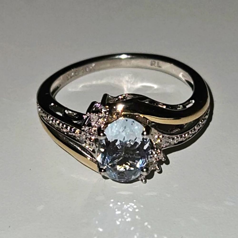 Diamond Accent Ring in Sterling Silver and 10K Yellow Gold